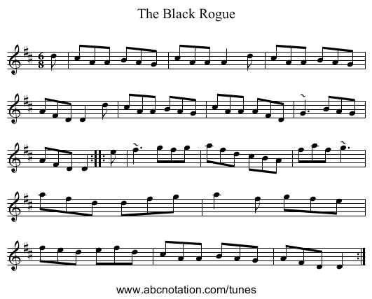 Black Rogue, The - staff notation