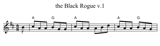 Black Rogue v.1, the  - staff notation