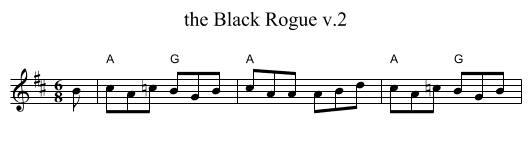 Black Rogue v.2, the  - staff notation