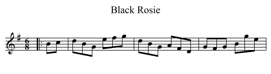 Black Rosie - staff notation