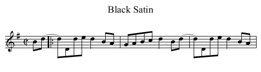 Black Satin - staff notation