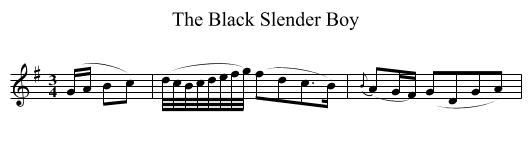 Black Slender Boy, The  - staff notation