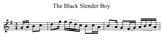 Black Slender Boy, The  - staff notation