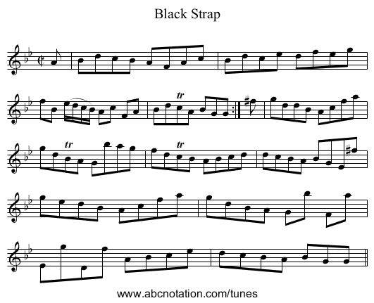 Black Strap - staff notation