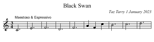 Black Swan - staff notation