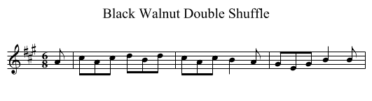 Black Walnut Double Shuffle - staff notation