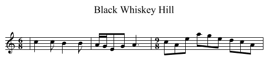 Black Whiskey Hill - staff notation