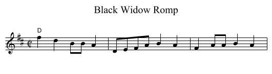 Black Widow Romp - staff notation