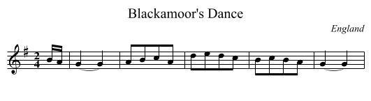 Blackamoor's Dance - staff notation