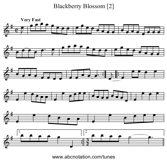 Blackberry Blossom [2] - staff notation