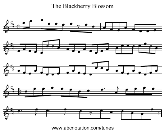 Blackberry Blossom, The - staff notation