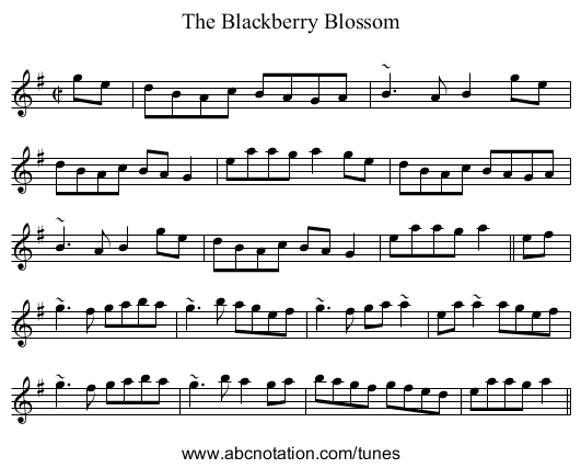 Blackberry Blossom, The - staff notation