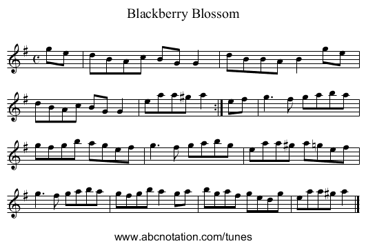 Blackberry Blossom - staff notation