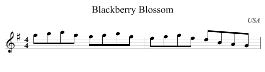 Blackberry Blossom - staff notation