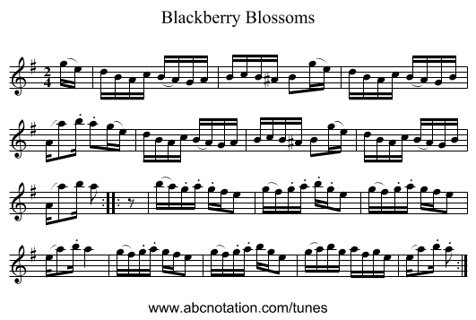 Blackberry Blossoms - staff notation