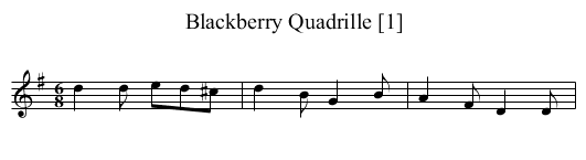 Blackberry Quadrille [1] - staff notation