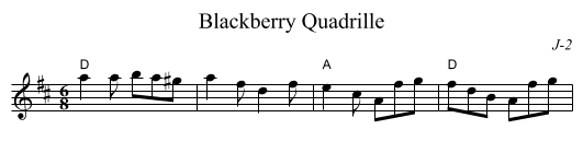Blackberry Quadrille - staff notation