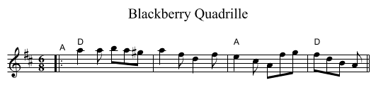 Blackberry Quadrille - staff notation