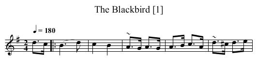 Blackbird [1], The - staff notation