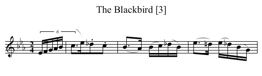 Blackbird [3], The - staff notation