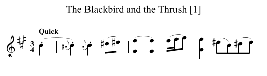 Blackbird and the Thrush [1], The - staff notation