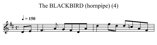 BLACKBIRD (hornpipe) (4), The - staff notation