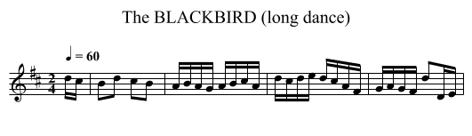 BLACKBIRD (long dance), The - staff notation