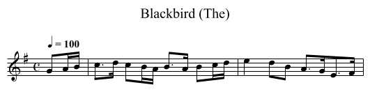 Blackbird (The) - staff notation