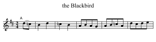 Blackbird, the  - staff notation