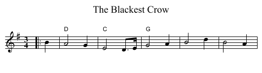 Blackest Crow, The  - staff notation