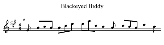 Blackeyed Biddy - staff notation