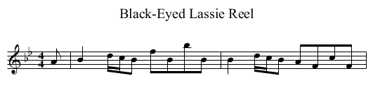 Black-Eyed Lassie Reel - staff notation