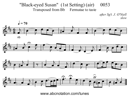 Black-eyed Susan  (1st Setting) (air)     0053 - staff notation