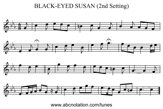 BLACK-EYED SUSAN (2nd Setting) - staff notation