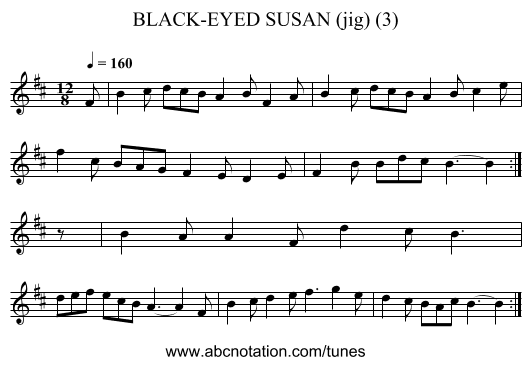 BLACK-EYED SUSAN (jig) (3) - staff notation