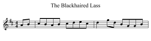 Blackhaired Lass, The  - staff notation