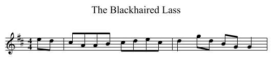 Blackhaired Lass, The  - staff notation