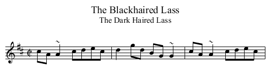 Blackhaired Lass, The - staff notation