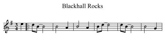 Blackhall Rocks - staff notation
