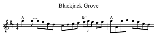 Blackjack Grove - staff notation
