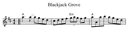 Blackjack Grove - staff notation