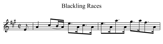 Blackling Races - staff notation