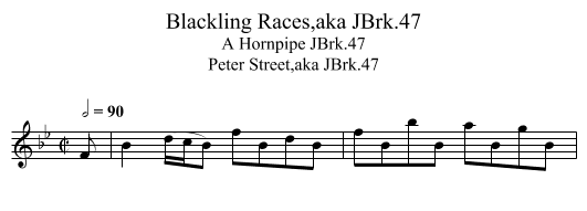 Blackling Races,aka JBrk.47 - staff notation