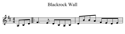 Blackrock Wall - staff notation
