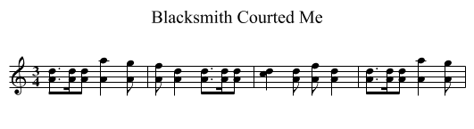 Blacksmith Courted Me - staff notation