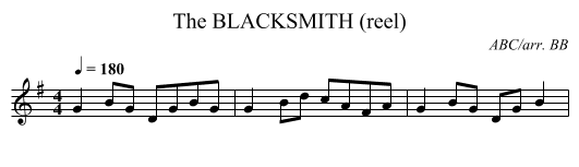 BLACKSMITH (reel), The - staff notation