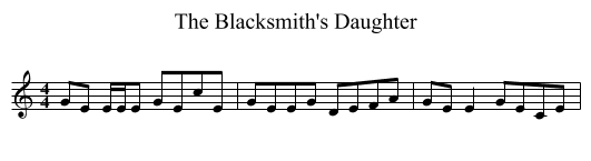 Blacksmith's Daughter, The  - staff notation