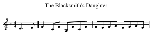 Blacksmith's Daughter, The  - staff notation
