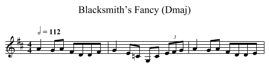 Blacksmith’s Fancy (Dmaj) - staff notation