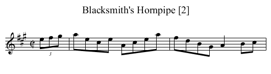 Blacksmith's Hornpipe [2] - staff notation